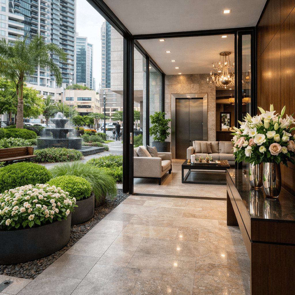 טיפוח לובי בבניין משותף